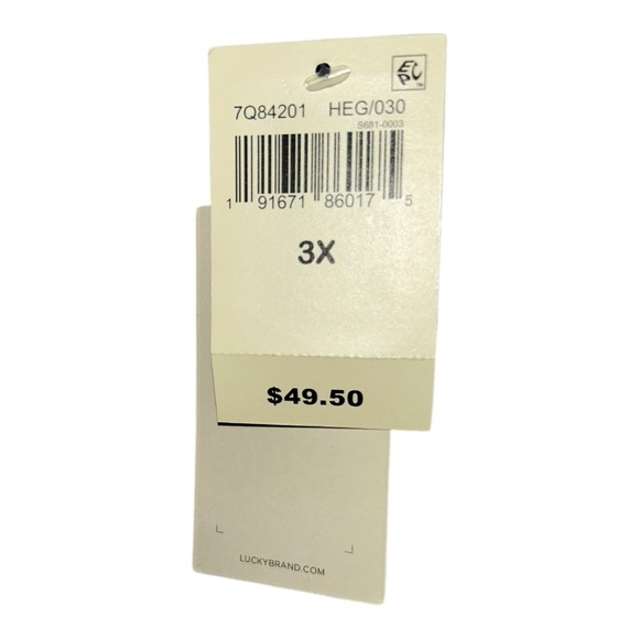 Lucky Brand Cotton Gray Floral Embroidered Women's Top - Gray Size 3X - Picture 9 of 10